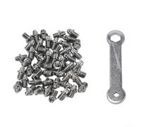 Lot de 50 goupilles de pédale de rechange antidérapantes avec n acier - Modèle M4 - Argentées - Poignée améliorée - Pour VTT et vélo de route (B)