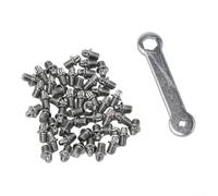 Lot de 50 goupilles de rechange en acier pour pédales de vélo - Design fileté antidérapant avec clé hexagonale - Kit d'entretien de vélo (B)