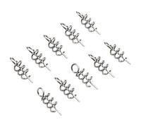Lot de 50 goupilles de verrouillage à ressort pour appâts souples en acier inoxydable avec manivelle, 14 mm, 0,13 g, épingles Pogo argentées pour fond anti-accrochage