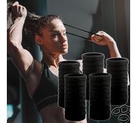 Lot de 50 grands élastiques pour cheveux épais et bouclés sans dommages, en tissu doux et extensible sans couture pour queue de cheval pour femme, parfaits pour les chignons et les tresses (4 cm)