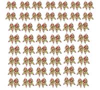 Lot de 50 grands nœuds de Noël uniques à pois pour décoration saisonnière de fête et de mariage