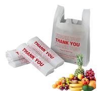 Lot de 50 grands sacs à provisions avec inscription « Thank You » - 53,3 x 16,5 x 29,5 cm - Pour courses - Excellent design - Facile à transporter - 53,3 x 16,5 x 29,5 cm - Pour aliments et ordures