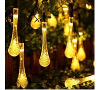 Lot de 50 guirlandes lumineuses LED solaires pour extérieur - Ampoules en forme de goutte d'eau