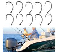 Lot de 50 hameçons barbelés à tige incurvée pour pêche à la carpe professionnels - Ensemble d'outils portables 2# 4# 6# 8# 10# (8#)