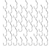 Lot de 50 hameçons barbelés antidérapants pour la pêche sauvage - Crochets simples pour bar et brochet dans les étangs et rivières Finition argentée (11#)