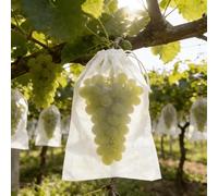 Lot de 50 housses de protection en maille avec cordon de serrage pour arbres fruitiers, grappes de raisin, pomme, poire, protection contre les oiseaux et les parasites, 50 pièces
