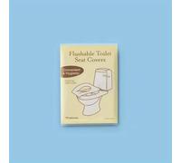 Lot de 50 housses de siège de toilette jetables jetables en papier biodégradable pour adultes et enfants, pour toilettes publiques, camping, 43,2 x 35,6 cm