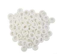 Lot de 50 œillets auto-bloquants en résine plastique avec intérieur réglable de 15 mm et extérieur de 28 mm pour une utilisation à la main comme alternative à œillets métalliques (blanc)