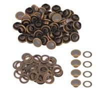 Lot de 50 œillets en laiton bronze de 5 mm avec rondelles - Œillets métalliques antirouille pour tissus, cuir, chaussures, sacs, ceintures et loisirs créatifs - Ensemble de trous de perforation