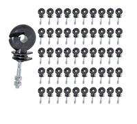 Lot de 50 isolateurs annulaires pour clôture électrique, isolateurs à vis, isolateurs à vis, accessoires de clôture électrique pour pieux de fer, Type de vis