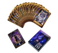 Lot de 50 jeux de tarot - Accessoires de jeu oracle, fournitures de jeu avec design amusant, cartes de méditation avec adapté aux débutants, outil de tarot, ensemble de cartes, kit de divination pour