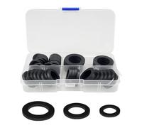 Lot de 50 joints toriques en caoutchouc pour douche - Joint électrique - Languette autobloquante - Pour robinet d'eau - Remplacement des têtes de tuyau de douche - Noir (2,5 cm, 1,2 cm, 1,9 cm)