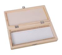 Lot de 50 lames de microscope préparées en verre de biologie avec boîte de rangement en bois et boucle en métal faites à la main