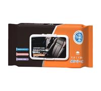 Lot de 50 lingettes nettoyantes pour cuir de voiture - Solution de levage rapide des taches, nettoyant sûr pour cuir et vinyle, kit d'essuyage automobile portable pour meubles d'intérieur de voiture