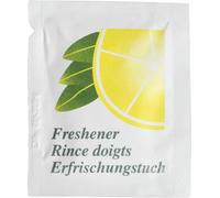 Lot de 50 lingettes rince doigt citron - Nettoyant main pour repas , fruit de mer , poisson et toute odeur - 15 x 13 cm