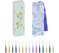 Lot de 50 marque-pages en papier aquarelle de 63,5 kg/300 g/m², marque-pages vierges en papier aquarelle, marqueurs de livres, cartes postales pour artistes, peinture, papier à dessin avec 15 pompons