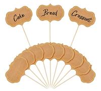 Lot de 50 marqueurs à fromage pour charcuterie, buffet, étiquettes alimentaires, cure-dents, drapeaux, apéritifs, tableau noir, décorations de cupcakes pour mariage, fête d'anniversaire (marron)