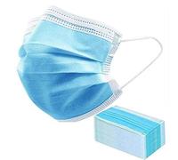 Lot de 50 masques chirurgicaux pour adultes fabriqués en Italie certifiés CE dispositif médical classe I de type II BFE ≥ 99 % couleur bleu clair
