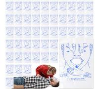 Lot de 50 masques respiratoires CPR/respiratoire pour la protection personnelle, protection du visage pour les premiers secours et les urgences, sac en film PVC, barrière de réanimation, aide à la