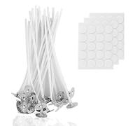 Lot de 50 mèches de bougie de 10 cm pour bougies en coton pour la fabrication de bougies, pour la fabrication de bougies, pour la fabrication de bougies, blanches