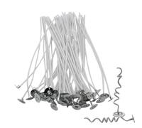 Lot de 50 mèches de bougie pour la fabrication de bougies - Mèches de bougie pré-cirées - En coton à faire soi-même - Pour bougies de soja - Durable - Pour bougies parfumées à faire soi-même