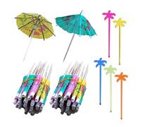 Lot De 50 Médiators Pour Parapluie À Cocktail, 5 Bâtonnets À Mélanger En Cocotier, Accessoires De Décoration De Cocktail, Médiators Pour Décoration De Gâteaux, Accessoires Pour Cocktail