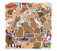Lot de 50 mignon Capybara autocollants en vinyle mignons pour bouteille d'eau, ordinateur portable, téléphone, bagages, autocollants de planche à roulettes pour adultes adolescents filles enfants