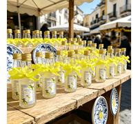 Lot de 50 mini-bouteilles en plastique vides pour Limoncello avec étiquette citron et nœud en satin jaune, cadeaux pour invités de mariage, souvenirs pour cérémonie de communion, festival du citron, 5