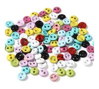 Lot de 50 mini boutons ronds à 2 trous pour vêtements de poupée, accessoires BJD, fabrication de cartes, scrapbooking, accessoires de couture (4 mm, multicolore)