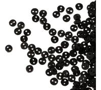Lot de 50 mini boutons ronds noirs pour vêtements de poupée, vêtements de poupée, scrapbooking, décoration, fournitures de couture, installation facile, petite taille (5 mm)