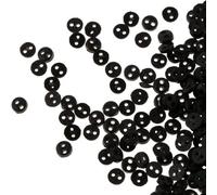 Lot de 50 mini boutons ronds pour vêtements de poupée, scrapbooking, décoration, accessoires de couture, installation facile, petite taille (5 mm) - Noir