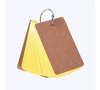 Lot de 50 mini cartes vierges avec anneaux de reliure pour l'école, l'apprentissage de la mémoire, les notes d'étude (jaune)