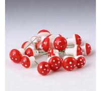 Lot de 50 mini champignons en mousse pour décoration de jardin, terrarium, paysage, décoration de Noël - Rouge - 2 à 3 cm