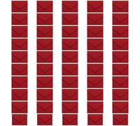 Lot de 50 mini enveloppes rouges 4,1 x 2,8 in / 10,5 x 7 cm, enveloppes kraft vierges pour invitations, fête et cérémonie, porte-cartes festif au format compact personnalisable, parfait pour vos vœux