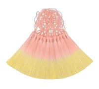 Lot de 50 mini glands en soie pour loisirs créatifs DIY marque-pages fabrication de bijoux mignons perlés, boucles d'oreilles pour fille, porte-clés, remise de diplôme, petite clé, long ruban tissu