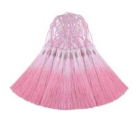 Lot de 50 mini glands en soie pour loisirs créatifs DIY, marque-pages, fabrication de bijoux mignons perlés, boucles d'oreilles pour fille, porte-clés, remise de diplôme, petite clé, long ruban de