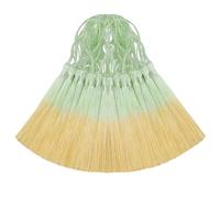 Lot de 50 mini glands en soie pour loisirs créatifs DIY, marque-pages, fabrication de bijoux mignons perlés, boucles d'oreilles pour fille, porte-clés, remise de diplôme, petite clé, long ruban tissu