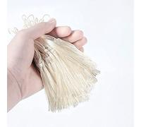 Lot de 50 mini glands soyeux faits à la main - Marque-page à pompons colorés - Avec boucle de corde - Pour la fabrication de bijoux, bricolage, accessoires, sacs, marque-pages, souvenirs, crème