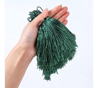 Lot de 50 mini glands soyeux faits à la main - Marque-pages colorés - Avec boucle de corde - Pour la fabrication de bijoux, bricolage, accessoires, sacs, marque-pages, souvenirs, vert foncé