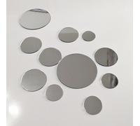 Lot de 50 mini miroirs muraux ronds amovibles en acrylique pour loisirs créatifs et scrapbooking, décoration d'intérieur (argenté)