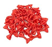 Lot de 50 mini nœuds décoratifs en ruban satiné Rouge 30 mm