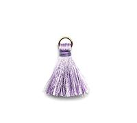 Lot de 50 mini pompons - 2 cm - Soyeux - Pour bricoler, fabrication de bijoux, sacs, marque-pages - Accessoire d'artisanat - Violet clair