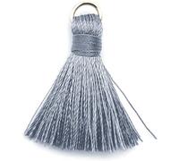 Lot de 50 mini pompons - 2 cm - Soyeux - Pour bricoler, fabrication de bijoux, sacs, marque-pages - Accessoires d'artisanat - Gris foncé
