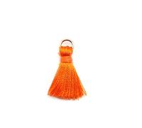 Lot de 50 mini pompons - 2 cm - Soyeux - Pour bricoler, fabrication de bijoux, sacs, marque-pages - Accessoires d'artisanat - Orange