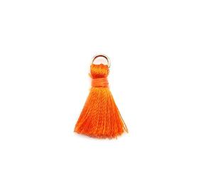Lot de 50 mini pompons - 2 cm - Soyeux - Pour bricoler, fabrication de bijoux, sacs, marque-pages - Accessoires d'artisanat - Orange
