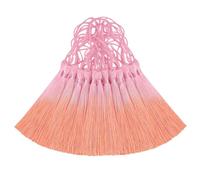 Lot de 50 mini pompons en soie pour loisirs créatifs, marque-pages, fabrication de bijoux mignons avec perles en résine, boucles d'oreilles pour fille, porte-clés, remise de diplôme, petite clé, long