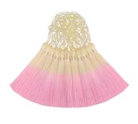 Lot de 50 mini pompons en soie pour loisirs créatifs, marque-pages, fabrication de bijoux mignons en résine, boucles d'oreilles pour fille, porte-clés, remise de diplôme, petite clé, long ruban à