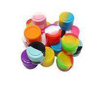 Lot de 50 mini pots d'échantillons vides en silicone, 2 ml de récipients de cire antiadhésifs,emballage d'huile essentielle rond pour concentré de cire d'huile,crèmes échantillon de couleur aléatoire