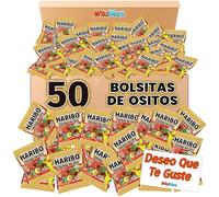 Lot de 50 mini sachets Haribo Ours Dorés avec carte WikiMark "J'espère que ça vous plaira". Sachets de bonbons gélifiés Haribo, parfaits pour un anniversaire, Halloween, une communion ou Noël.