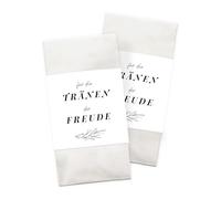 Lot de 50 mouchoirs en forme de larmes de joie - Avec pastilles adhésives à fermer - Cadeaux d'invité de mariage, serviettes vintage, décoration de mariage, église, accessoires de mariage - Branche